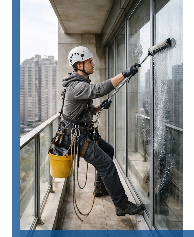 Профессиональная мойка балконного остекления в Долгопрудном