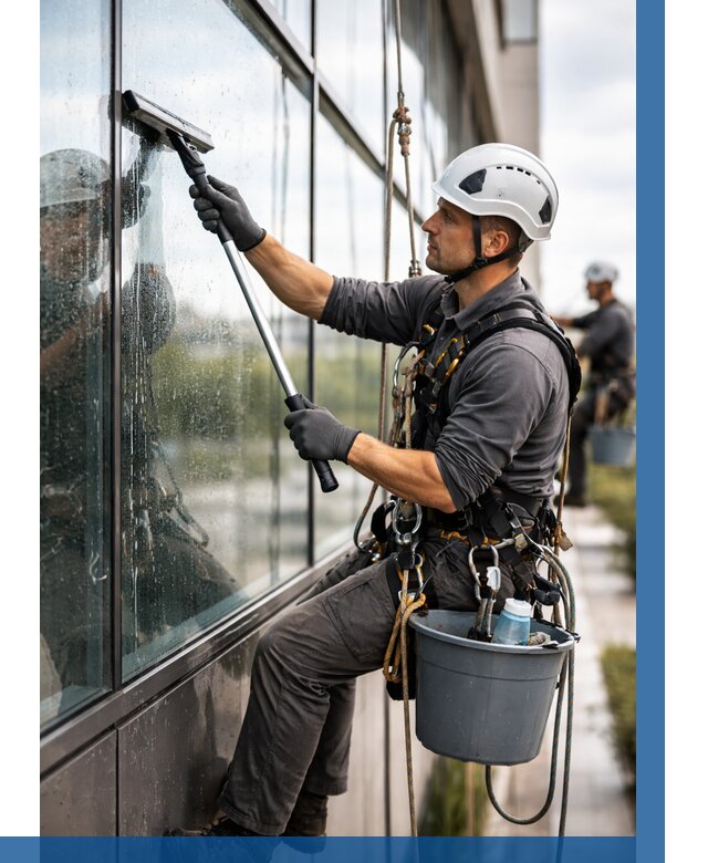Мойка стеклянных фасадов в Долгопрудном от 203 р. | ВЫСОТНИК-Длг