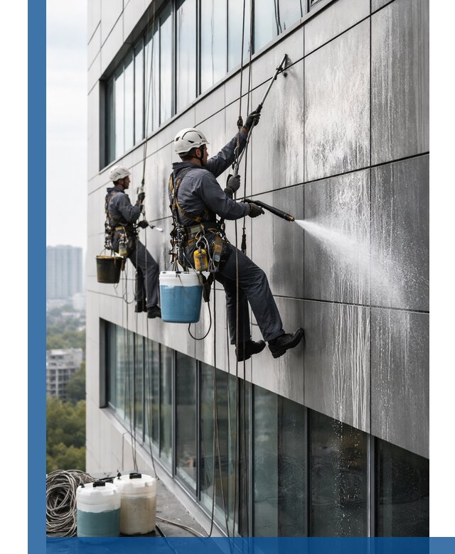 Профессиональная мойка вентилируемых фасадов в Долгопрудном