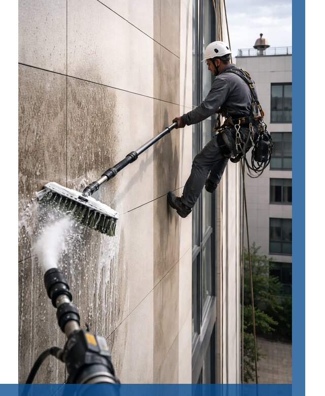 Мойка фасада из керамогранита в Долгопрудном от 304 р. | ВЫСОТНИК-Длг