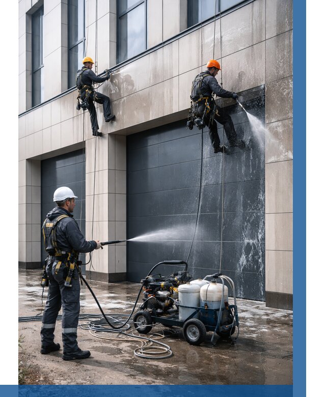 Послестроительная мойка фасада в Долгопрудном от 304 р. | ВЫСОТНИК-Длг