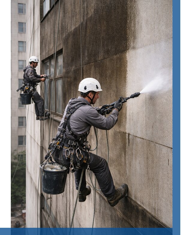 Очистка фасада от копоти в Долгопрудном от 254 р. | ВЫСОТНИК-Длг