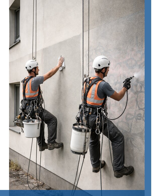 Антиграффити покрытие фасада в Долгопрудном от 609 р. | ВЫСОТНИК-Длг