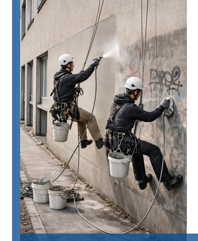 Антиграффити покрытие фасада с защитой от надписей в Долгопрудном