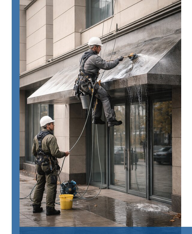 Профессиональная мойка козырьков и навесов в Долгопрудном