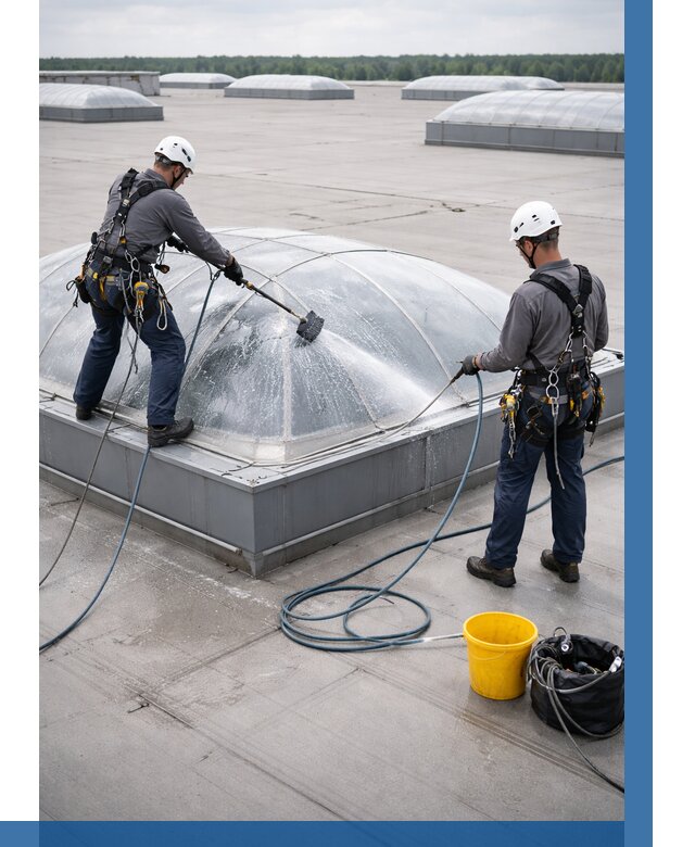 Мойка зенитных фонарей в Долгопрудном, заказать от 4566 р. | ВЫСОТНИК-Длг