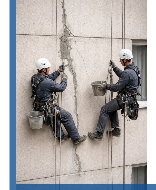 Заделка трещин на фасаде в Долгопрудном с гарантийным ремонтом