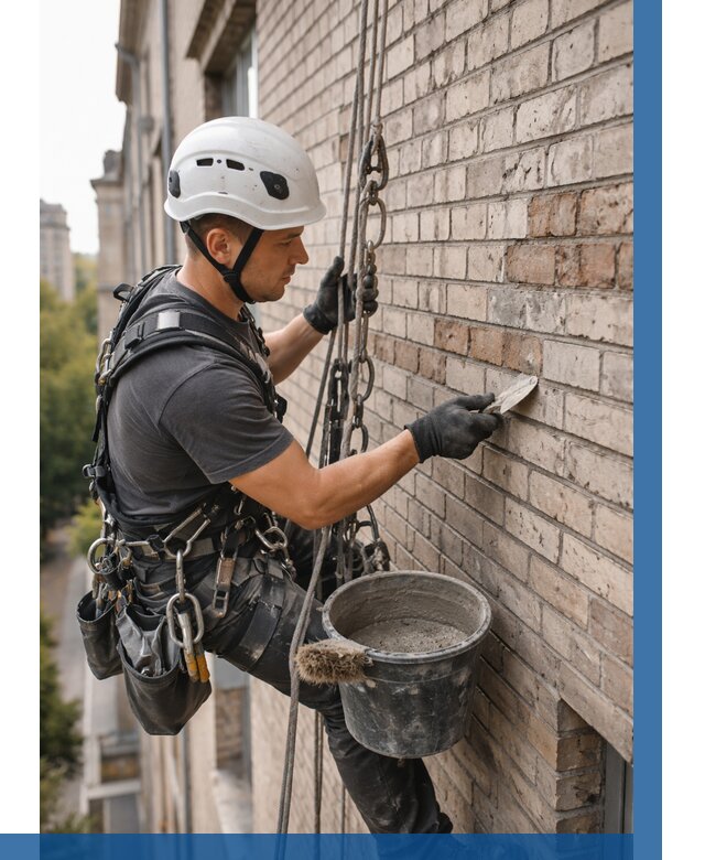 Ремонт кирпичной кладки фасада в Долгопрудном от 1826 р. | ВЫСОТНИК-Длг