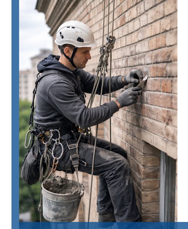 Качественный ремонт кирпичной кладки фасада в Долгопрудном с гарантией