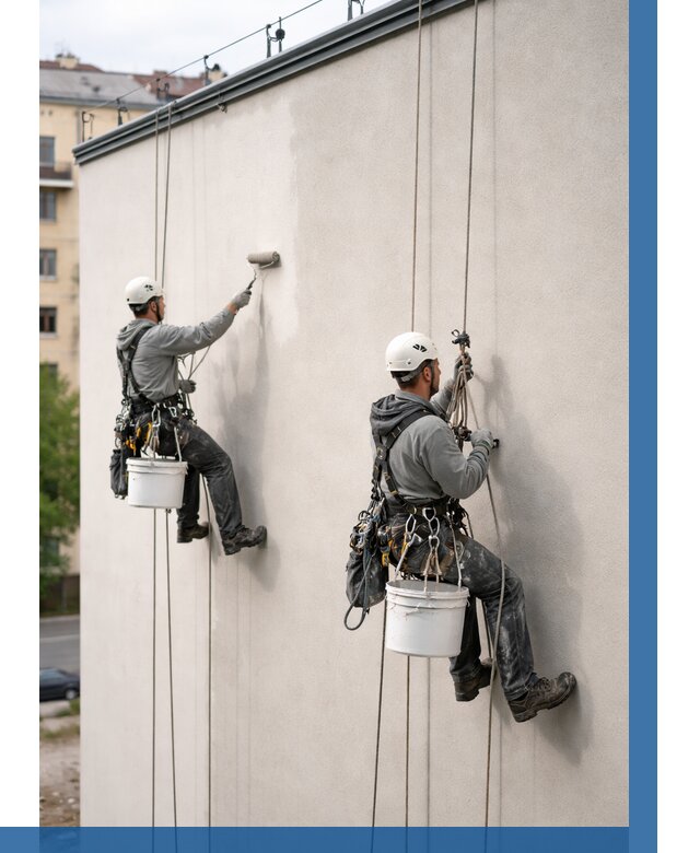 Покраска оштукатуренного фасада в Долгопрудном от 325 р. | ВЫСОТНИК-Длг