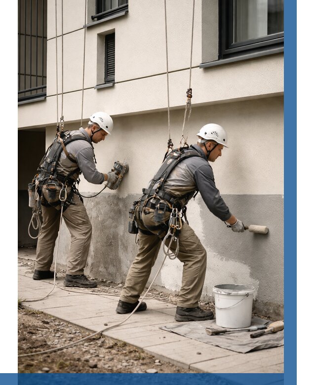 Окраска цоколя здания в Долгопрудном от 457 р. под ключ | ВЫСОТНИК-Длг