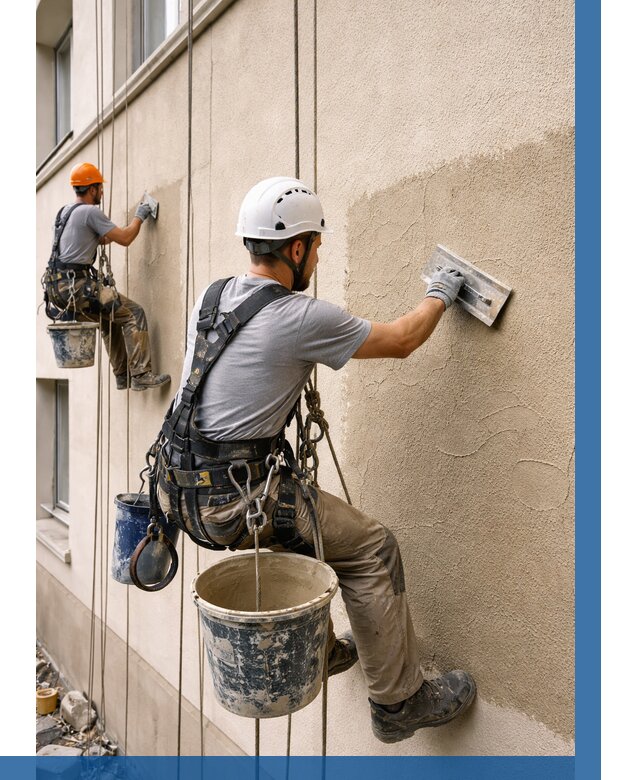 Декоративная штукатурка фасада в Долгопрудном от 1218 р. | ВЫСОТНИК-Длг