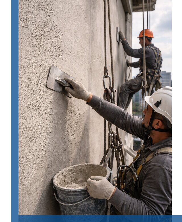 Декоративная штукатурка фасада с утеплением и защитой в Долгопрудном