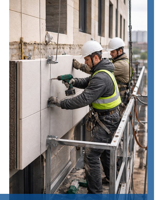 Монтаж фасадных термопанелей в Долгопрудном от 1522 р. | ВЫСОТНИК-Длг