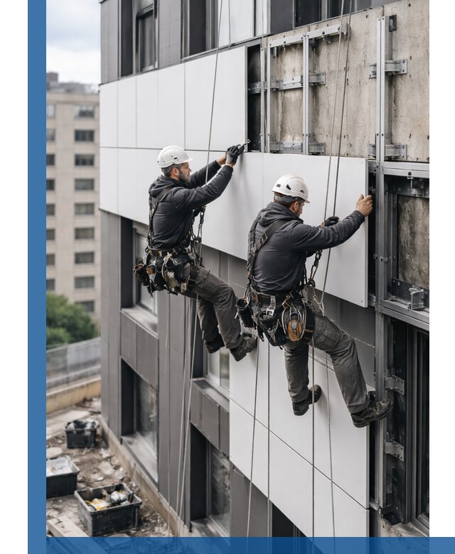 Монтаж композитных панелей фасада в Долгопрудном под ключ