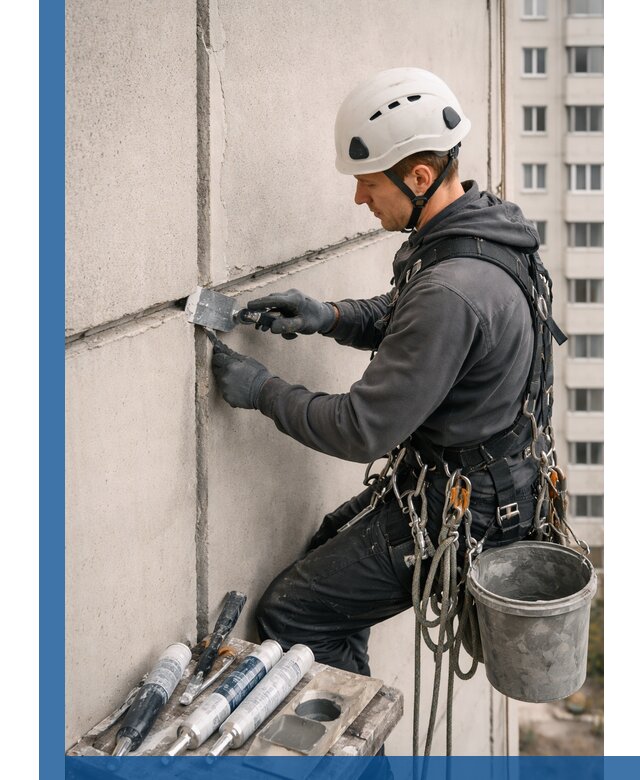 Ремонт межпанельных швов в Долгопрудном герметизация и восстановление