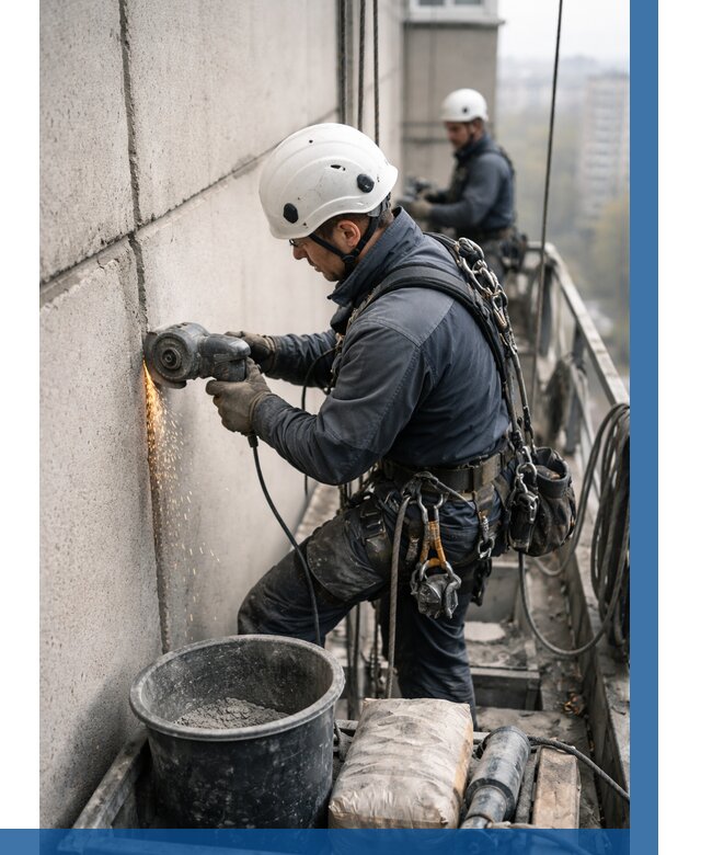 Штробление межпанельных швов в Долгопрудном от 1218 р. | ВЫСОТНИК-Длг