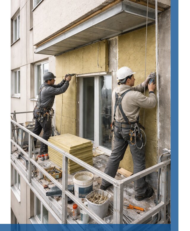 Утепление балкона снаружи в Долгопрудном от 1623 р. под ключ ВЫСОТНИК-Длг