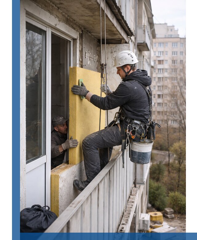 Профессиональное утепление балкона снаружи в Долгопрудном под ключ