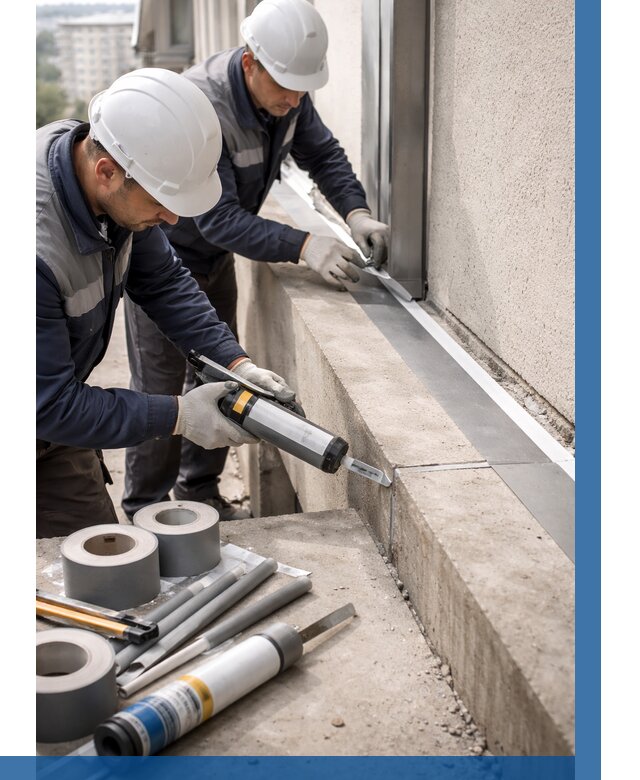 Герметизация примыкания балкона в Долгопрудном от 4566 р. | ВЫСОТНИК-Длг