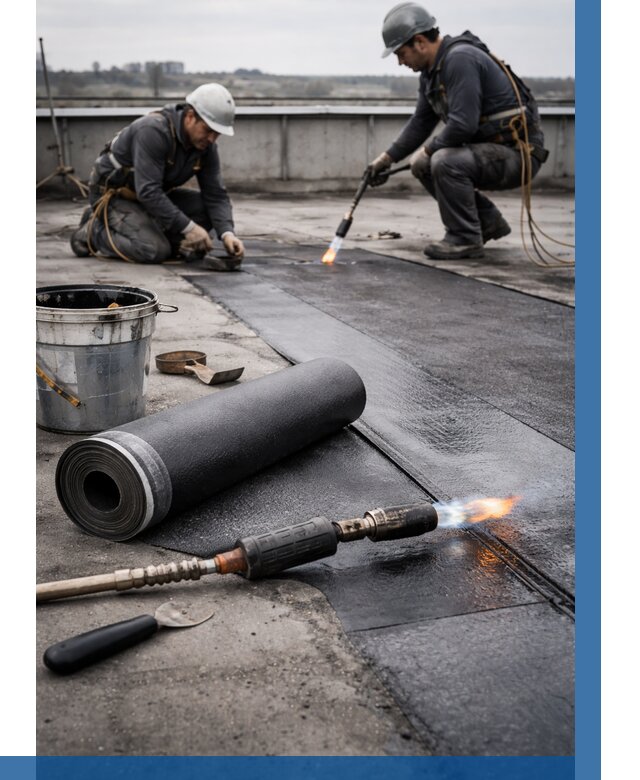 Ремонт рулонной кровли в Долгопрудном от 659 р. | ВЫСОТНИК-Длг