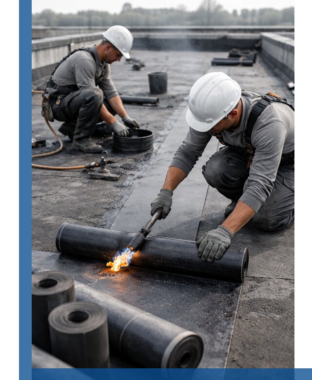 Ремонт рулонной кровли в Долгопрудном герметизация и восстановление