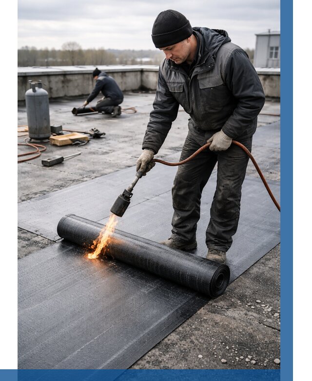 Ремонт наплавляемой кровли в Долгопрудном от 710 р. | ВЫСОТНИК-Длг