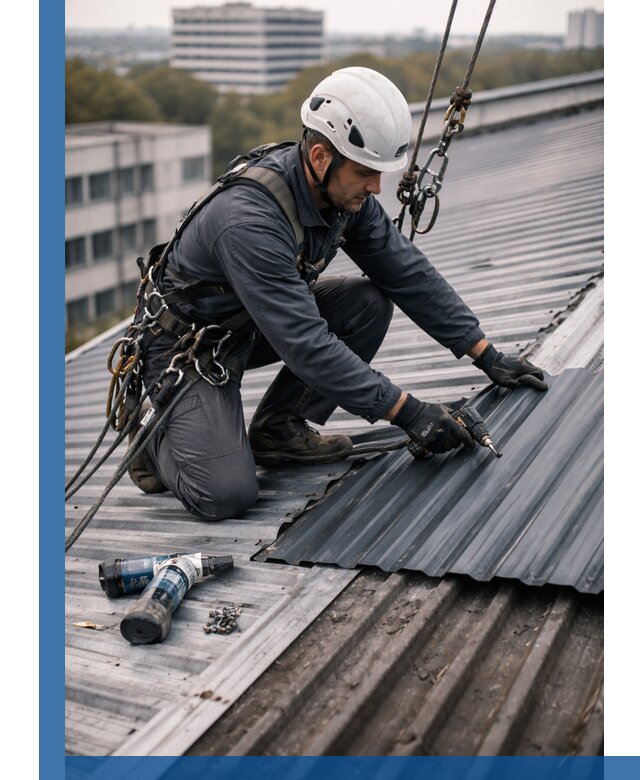 Ремонт профнастила на кровле в Долгопрудном, работы под ключ