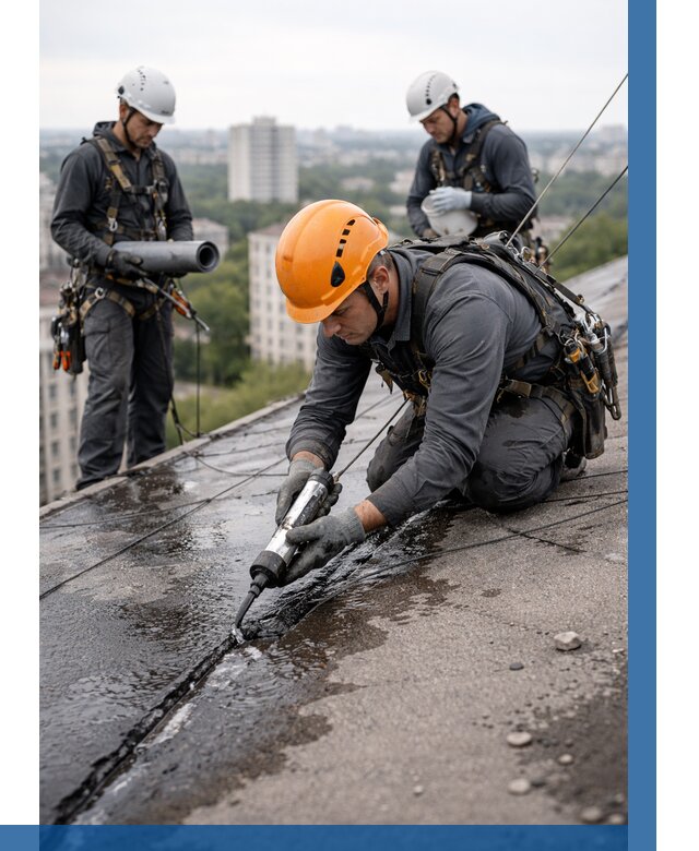 Устранение протечек кровли в Долгопрудном от 12175 р. | ВЫСОТНИК-Длг