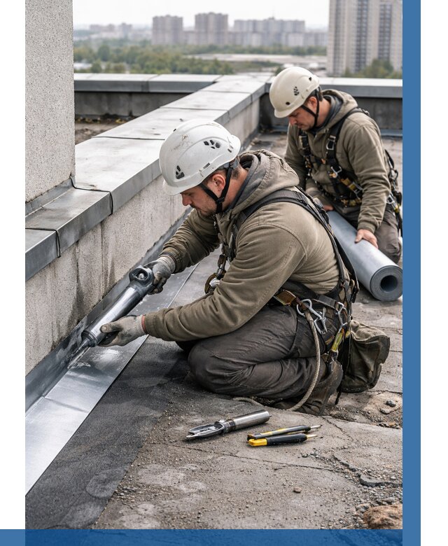 Ремонт кровельных примыканий в Долгопрудном от 1218 р. | ВЫСОТНИК-Длг