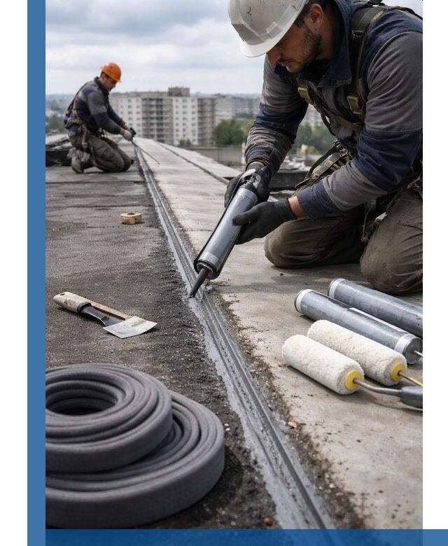 Герметизация швов кровли в Долгопрудном с гарантией герметичности
