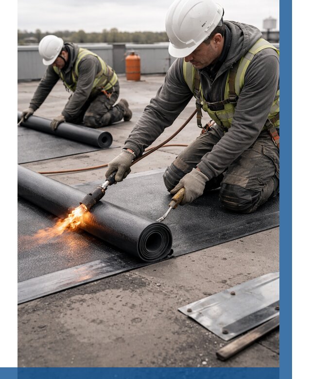 Монтаж наплавляемой кровли в Долгопрудном от 862 р. — ВЫСОТНИК-Длг