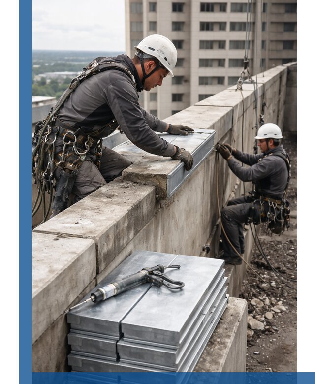 Замена парапетных крышек и установка новых в Долгопрудном