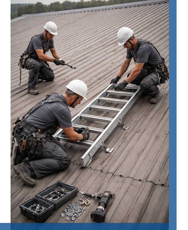 Монтаж кровельной лестницы в Долгопрудном от 4566 р. | ВЫСОТНИК-Длг