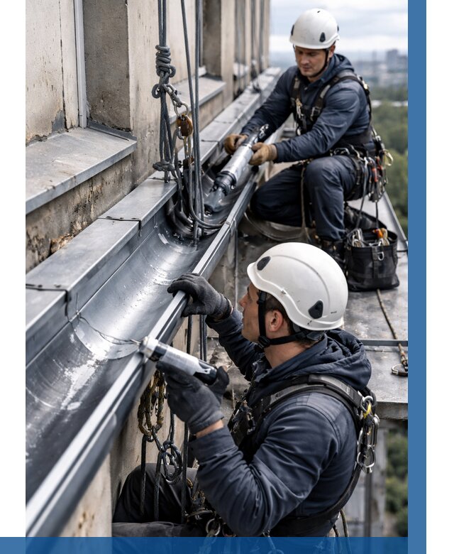 Ремонт водосточных желобов в Долгопрудном от 6595 р. | ВЫСОТНИК-Длг