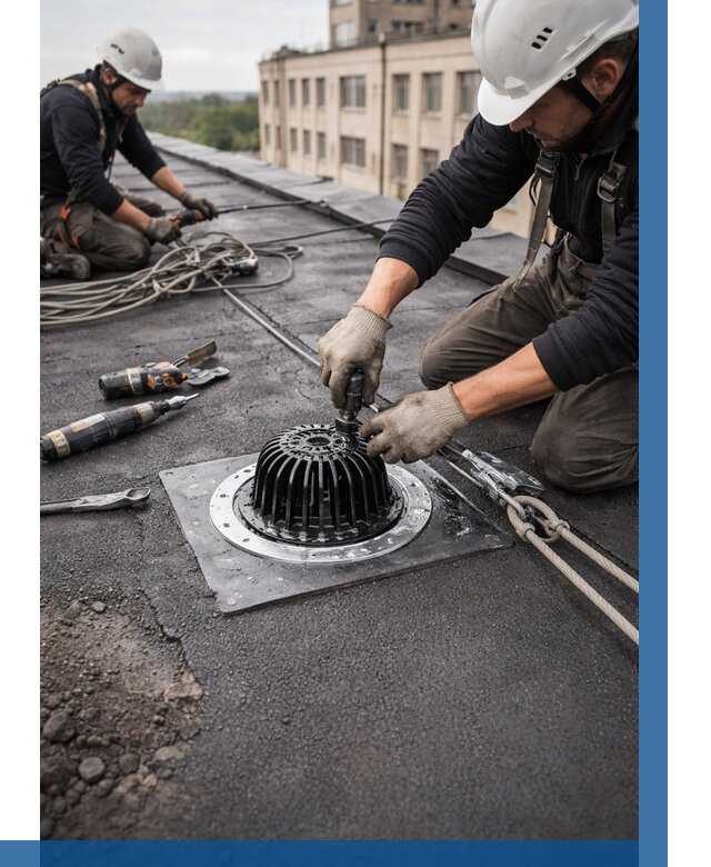 Установка водосточных воронок в Долгопрудном цена от 3551 р. | ВЫСОТНИК-Длг