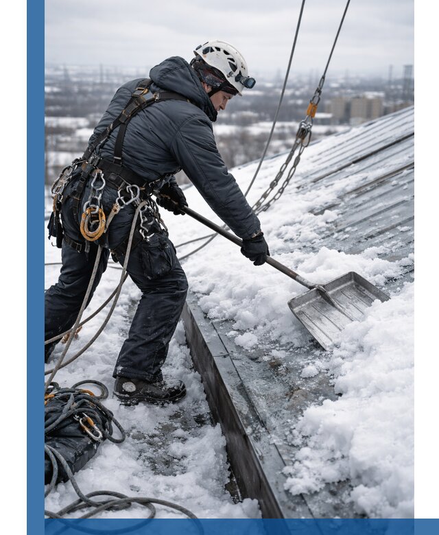 Профессиональная очистка кровли от снега и наледи в Долгопрудном