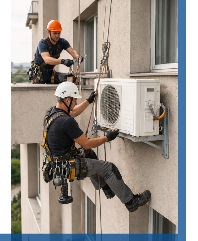 Монтаж внешнего блока кондиционера в Долгопрудном от 6595 р. | ВЫСОТНИК-Длг