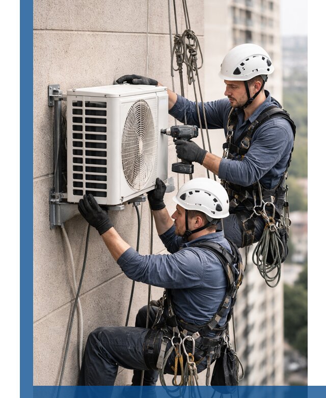 Монтаж внешнего блока кондиционера в Долгопрудном установка и крепление