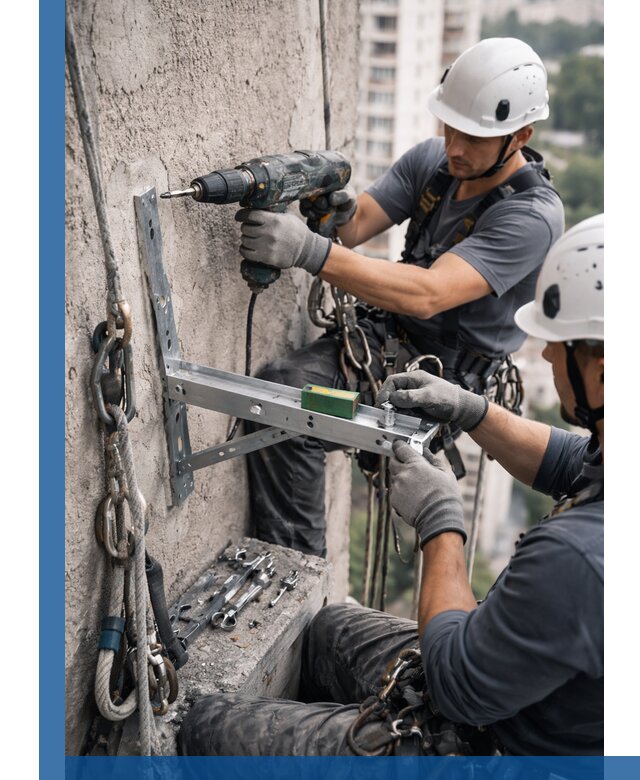 Установка кронштейнов кондиционера и крепежа в Долгопрудном