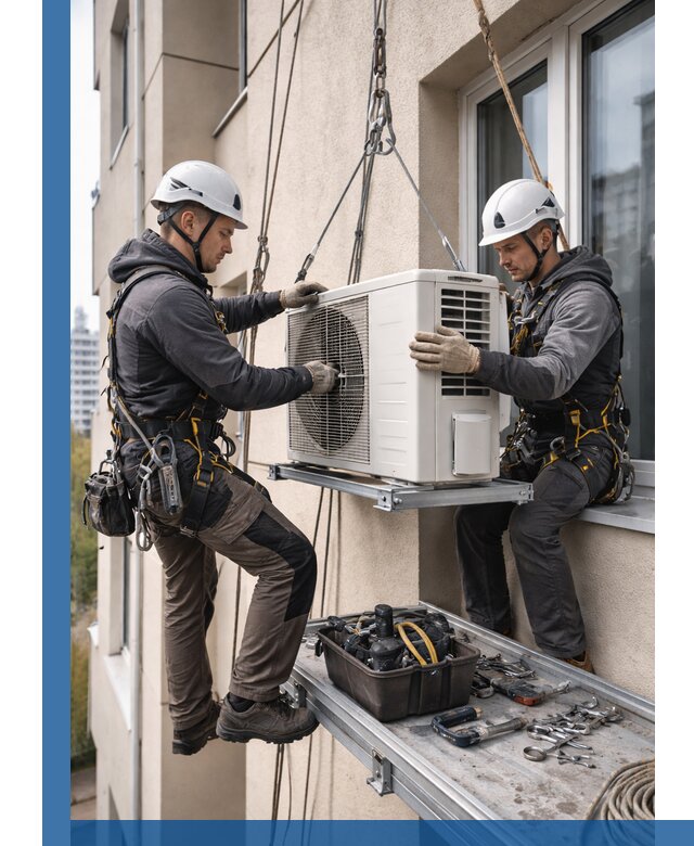 Перенос внешнего блока кондиционера в Долгопрудном с монтажом и крепежом