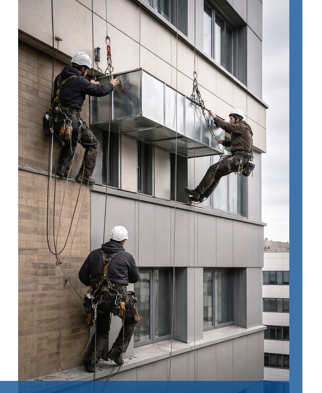 Монтаж воздуховодов на фасаде в Долгопрудном от 1522 р. | ВЫСОТНИК-Длг