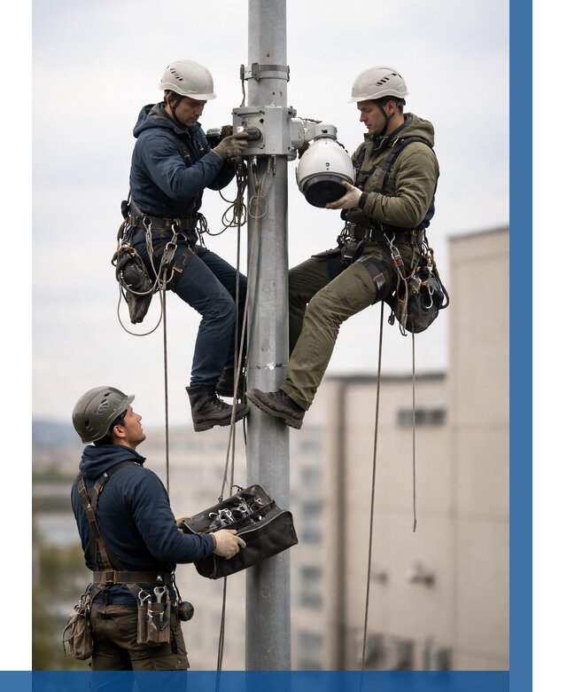 Установка видеокамер на мачте в Долгопрудном от 8624 р. | ВЫСОТНИК-Длг