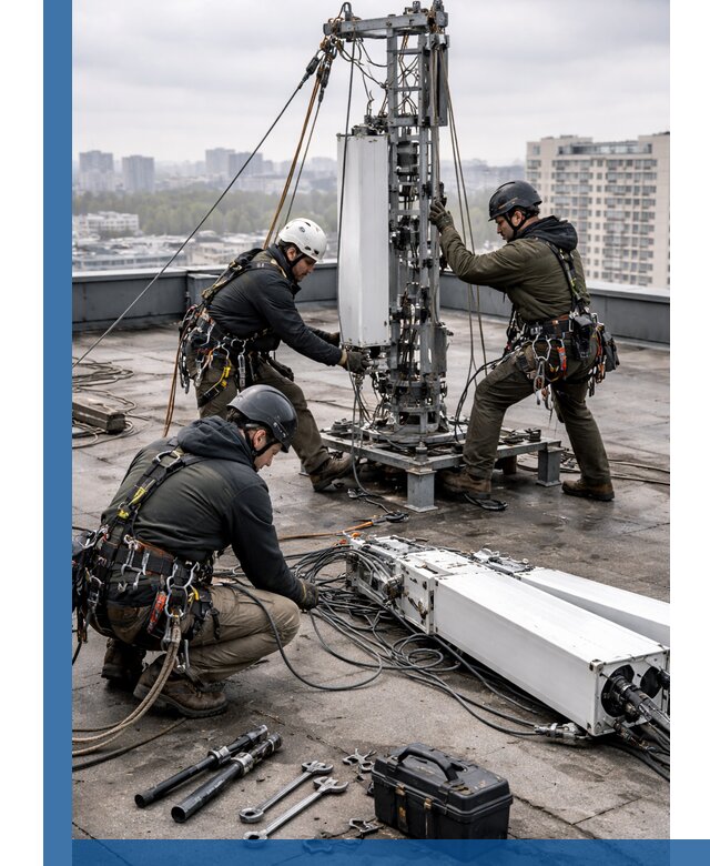 Демонтаж антенн на крыше зданий в Долгопрудном с гарантией