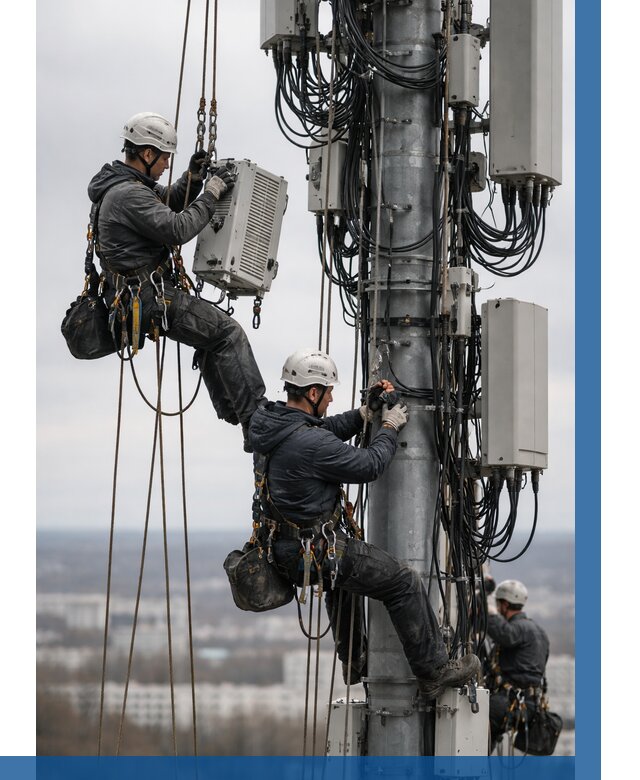 Монтаж оборудования связи на мачте в Долгопрудном от 7610 р. | ВЫСОТНИК-Длг