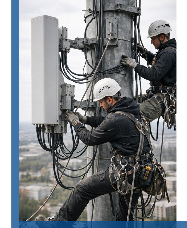 Монтаж оборудования связи на мачте в Долгопрудном с пусконаладкой