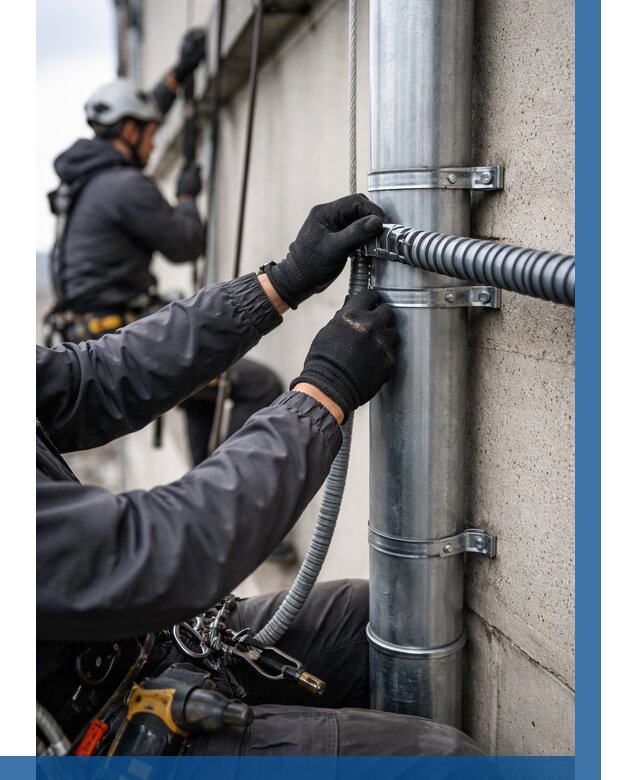 Монтаж гофры для кабеля в Долгопрудном от 304 р. | ВЫСОТНИК-Длг