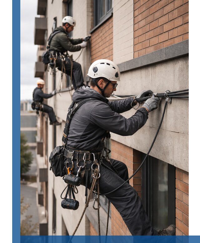 Крепление кабеля на фасаде монтаж и крепеж в Долгопрудном