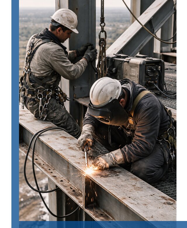 Высотные сварочные работы в Долгопрудном для промышленных объектов