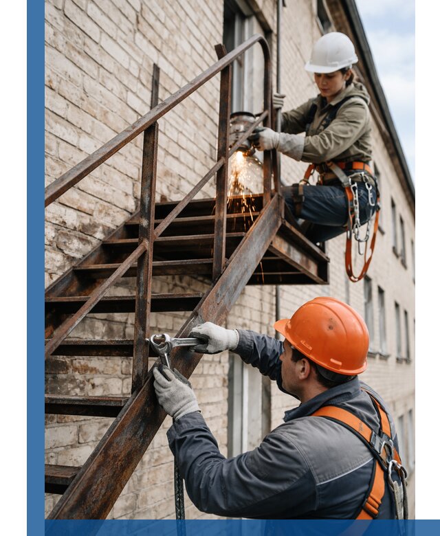 Ремонт и восстановление пожарных лестниц с выездом в Долгопрудном